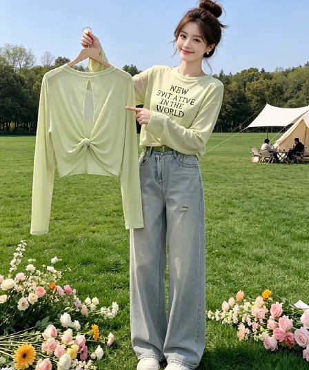 디자인 센스 알파벳 프린트 얇은 스타일 긴팔 자외선 차단 맨위 여성