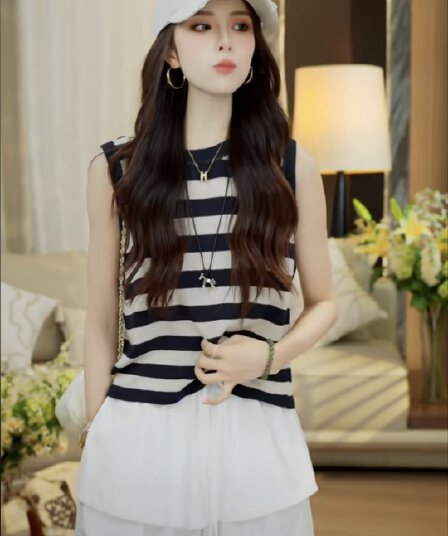 2026 여름 새로운 빛 요리 한 바람 슬림해 보이는 품격 단색 여성 티셔츠
