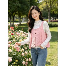 批发秋季新款韩版时尚百搭显瘦长袖打底衫+针织<b class='q'>马甲</b>两件套女上衣潮