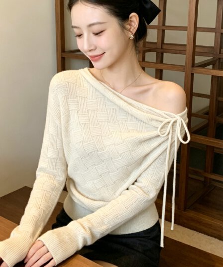 한 부서 느긋한 바람 니트 스웨터 여성 2026 새로운 스웨터 여자