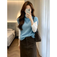批发蓝色马甲女