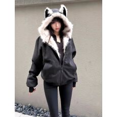 批发【鹿皮绒棉衣原版质 】冬季座山雕外套环保皮草毛毛<b class='q'>男</b>女情侣连帽