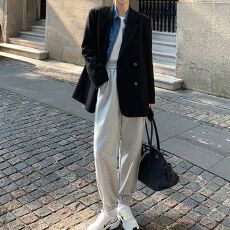 批发春秋新款韩版宽松休闲网红炸街胖mm西服大码爆款<b class='q'>西装外套</b>女ins潮