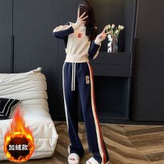 批发时尚炸街运动休闲套装女秋<b class='q'>冬</b>2025新款卫衣阔腿裤两件潮#