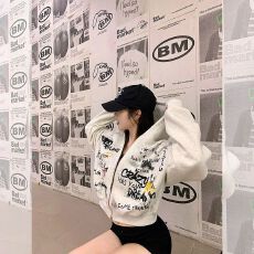 批发美式复古拉链<b class='q'>开衫</b>连帽<b class='q'>卫衣</b>男女2025秋冬情侣加绒帽衫外套潮