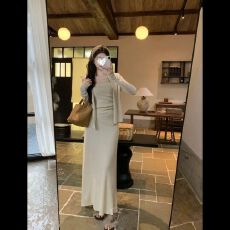 批发巨好看的早秋漂亮韩系小套装清冷富家千金穿搭气质<b class='q'>连衣裙</b>子女秋季