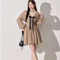 批发巨鹿工作室“许愿池旁的少女”微胖mm浪漫法式蓬蓬短裙<b class='q'>大码</b><b class='q'>连衣裙</b>