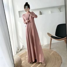 批发大码长裙到脚踝运动<b class='q'>连衣裙</b>秋冬季加厚保暖居家睡裙宽松可外穿超长