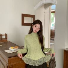 复古韩版内搭打底衫长袖T恤秋冬遮肉外穿显瘦设计感小众蕾丝上衣