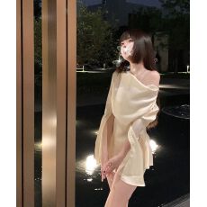 批发秋冬季<b class='q'>时尚</b>新款系带缎面<b class='q'>衬衫</b>高级设计感小众纯欲收腰荡领<b class='q'>衬衣</b>上衣