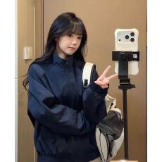 批发美式廓形立领飞行夹克情侣款大码潮牌痞帅高级感棒球服工装外套