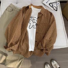 批发衬衫女文艺感宽松翻领衬衣<b class='q'>外套</b>2026春秋<b class='q'>韩版</b>上衣