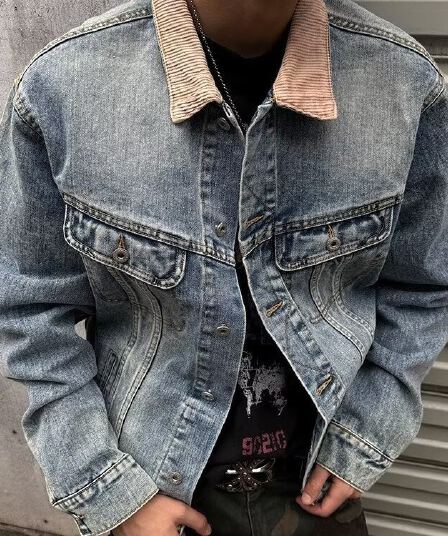 가을 남녀 데님 재킷 새로운 패션 다용도 자수 재킷 폴로 칼라 하늘색 몸매 가꾸기 한국 스타일 카우보이 의류