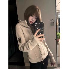 批发<b class='q'>韩版</b>修身显瘦连帽外套女美式复古潮牌户外<b class='q'>运动</b>卫衣春季上衣