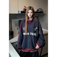 批发酒红色加厚短款<b class='q'>外套</b>女情侣装冬季2025新款小个子<b class='q'>休闲</b>宽松上衣