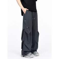 批发<b class='q'>春</b>夏复古休闲裤男女同款工装裤休闲男裤潮裤子美式百搭设计感长裤