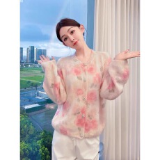 批发针织上衣长袖马海毛时尚款