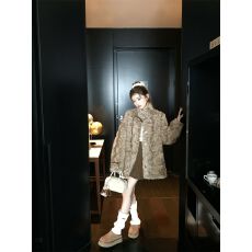 批发韩系巨好看仿羊羔毛绒外套女秋冬季新款高级感加厚宽松大衣