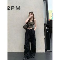 批发<b class='q'>莫代尔</b>人棉260克 美式辣妹短款迷彩吊带<b class='q'>背心女</b>夏季