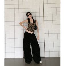 批发已出货 <b class='q'>莫代尔</b>人棉260克 美式辣妹迷彩工字吊带小<b class='q'>背心女</b>夏季