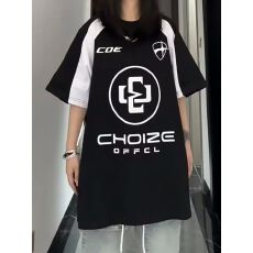 批发仿棉双纱  短袖T恤女设计感字母小众美式oversize潮情侣上衣2025