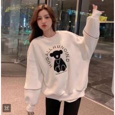 批发秋冬新款小熊卫衣<b class='q'>韩版</b>宽松oversize设计感卡通<b class='q'>套装</b>上衣