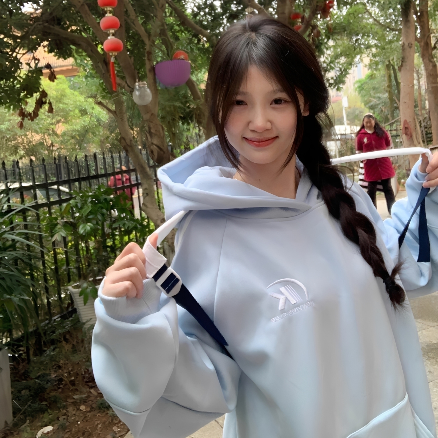 얇은 스타일 털이 있는 순면 자수 알파벳 3개 바 후드티 여성 oversi 재킷 트렌디