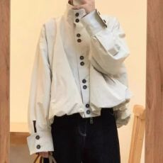 批发原版做法立领花苞型短款风衣<b class='q'>外套</b>女早秋通勤工装夹克<b class='q'>休闲</b>宽松上衣