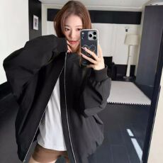 批发韩系<b class='q'>大码</b>宽松立领外套女早春秋季新款休闲精致棒球服工装情侣夹克