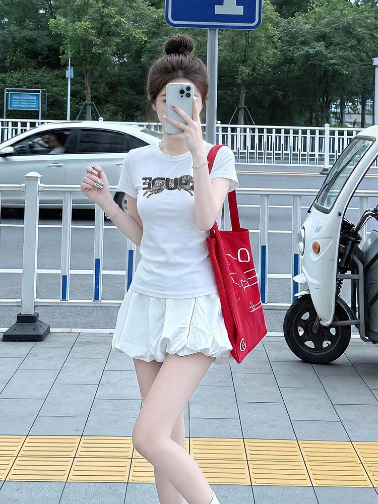 210 그램 40 좋은 면 1 1 아메리칸 핫걸 레오파드 무늬 프린트 디자인 센스 라운드 넥 반팔 티셔츠 여성 여름 맨위