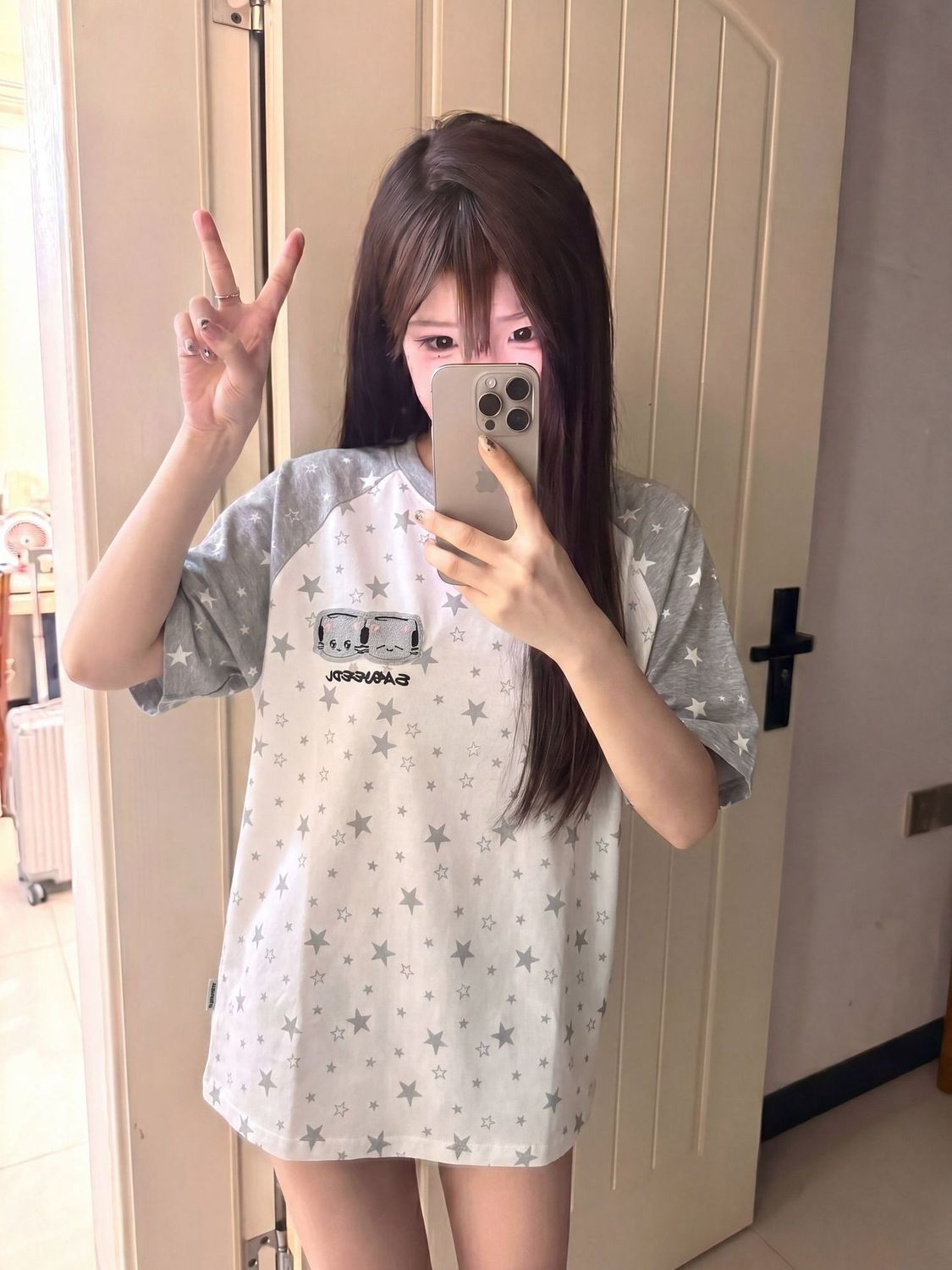 자수 네리 가게 천 19 지점 220 그램 순면 반팔 티셔츠 여성
