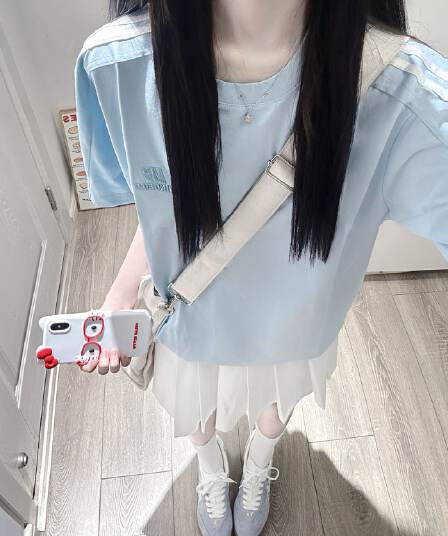 자수 패치 순면 220 그램 빗질하다 닫기 반팔 티셔츠 여성