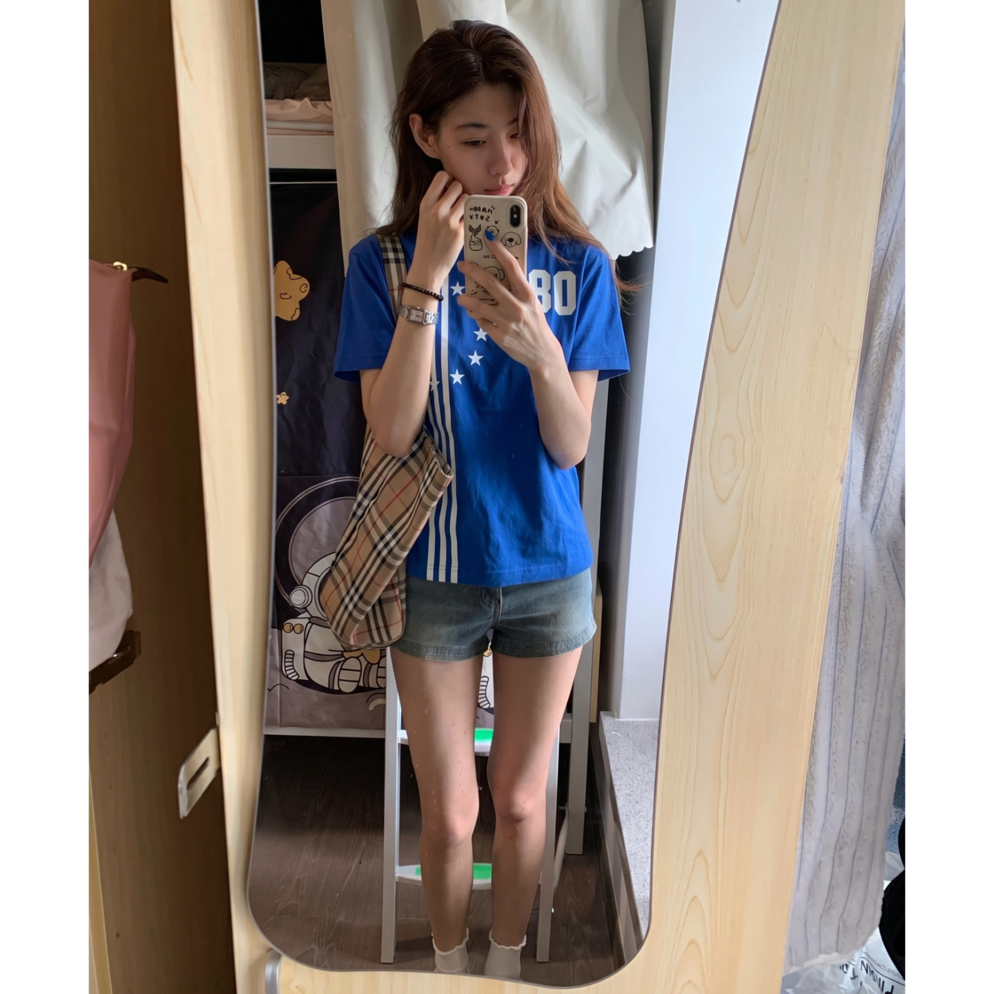 원본 원단 자수 완제품 210 그램 95 면 40s 오스트리아 델 아메리칸 레트로 알파벳 반팔 맨위