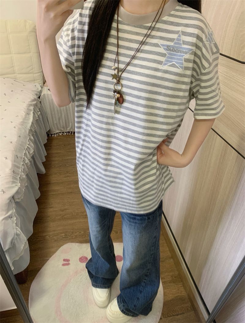 좋은 품질 자수 네리 가게 천 19 지점 220 그램 순면 반팔 티셔츠