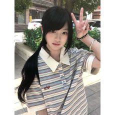 批发原版拼接+刺绣+内里铺布【19支220克纯棉】短袖T恤女