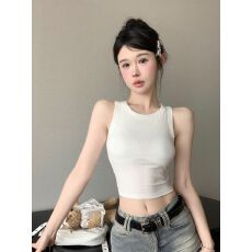批发美式辣妹露背<b class='q'>运动</b>吊带工字小背心女夏季内搭外穿短款美背无袖上衣