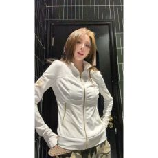 批发美式运动立领玫瑰金拉链外套女新款修身显瘦轻薄防晒服