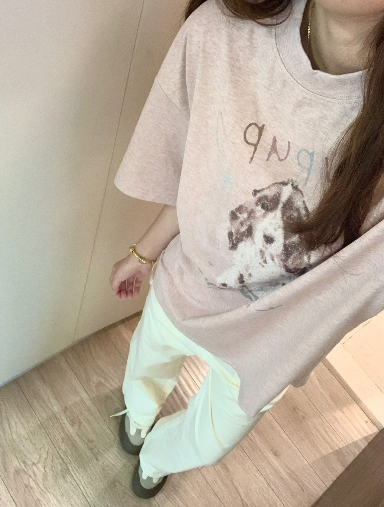 광저우 눈꽃 면 반팔 여성