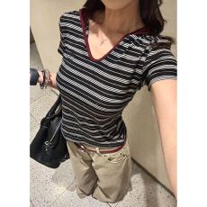 批发刺绣+内里铺布【广州面料95%莱赛尔5%氨纶】短袖T恤女
