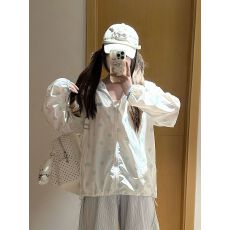 批发原版做工+耳朵辅料【凉感爽滑原版面料】波点双帽防晒外套