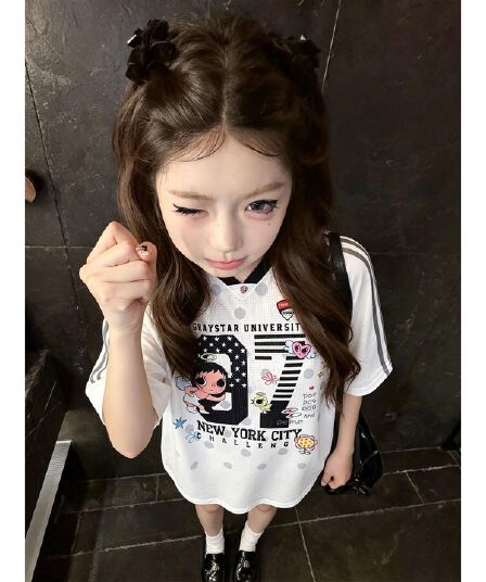 광저우 원단 반팔 티셔츠 여성