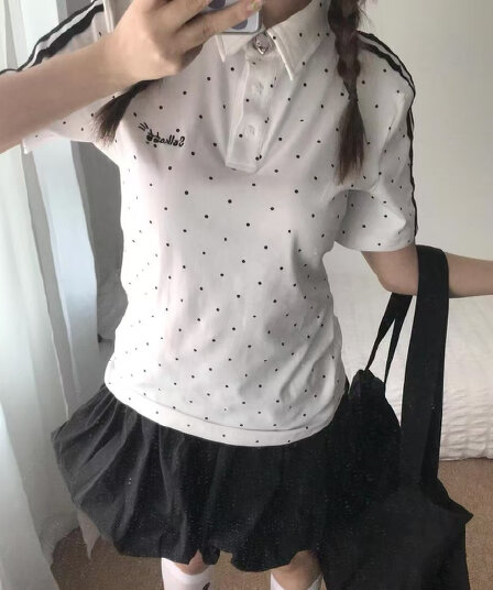 원본 솜씨 자수 40 오스트리아 세대 서울 210 그램 순면 POLO 칼라 반팔 티셔츠 여성