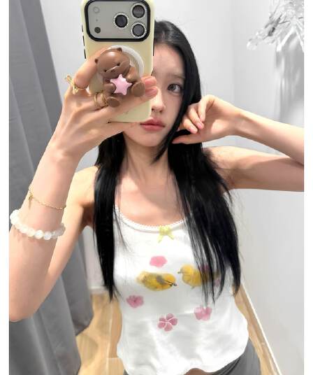 광저우 원단 벨트 부품 나비 매듭 디지털 직분사 달콤함 레이스 캐미솔 여름 맨위 트렌디