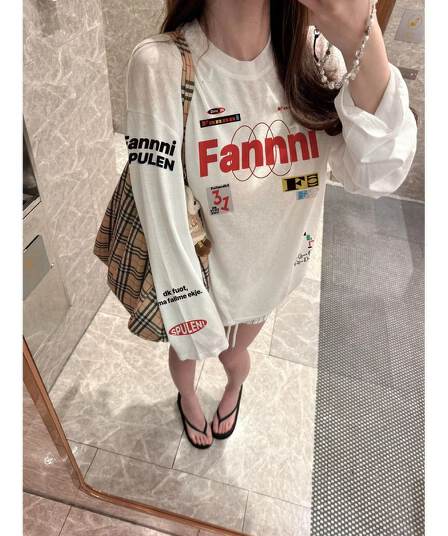프린트 광저우 눈꽃 면 자외선 차단 블라우스 여성