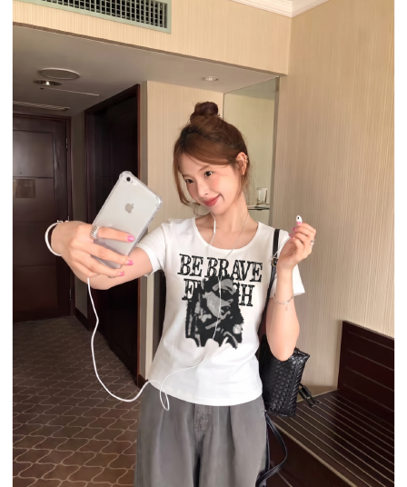 광저우 원단 원본 원단 디지털 직분사 아메리칸 레트로 초상화 알파벳 프린트 반팔 여름 맨위