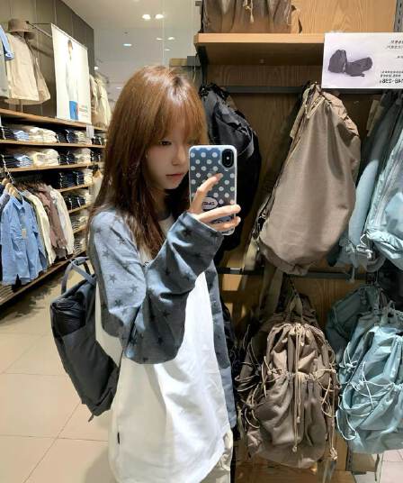 소매 압력 라인 순면 220 그램 긴팔 티셔츠 여성