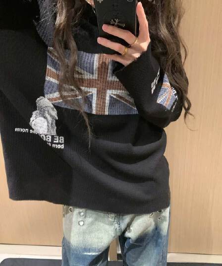 원본 솜씨 250그램 후아 남편 그리드 긴팔 티셔츠 여성