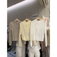 批发【广州莱赛尔雪花棉】 <b class='q'>韩版</b>轻薄透气收腰防晒连帽开衫外套