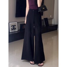 批发黑色高腰阔腿西装<b class='q'>裤</b>女春夏2026新款<b class='q'>宽松</b>慵懒小个子垂感休闲拖地<b class='q'>裤</b>