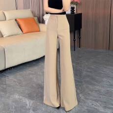 批发复古老钱风高腰阔腿<b class='q'>西装</b>裤<b class='q'>女</b>2026春夏新款宽松显瘦垂感休闲拖地裤
